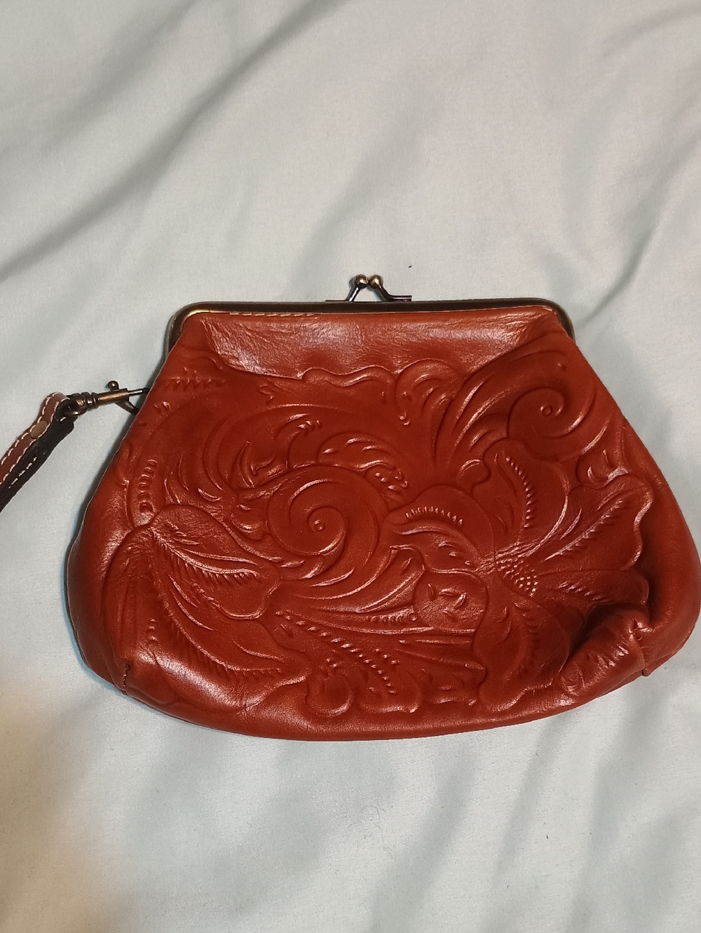 Patricia Nash Embossed Leather Wristlet Clutch - Brown